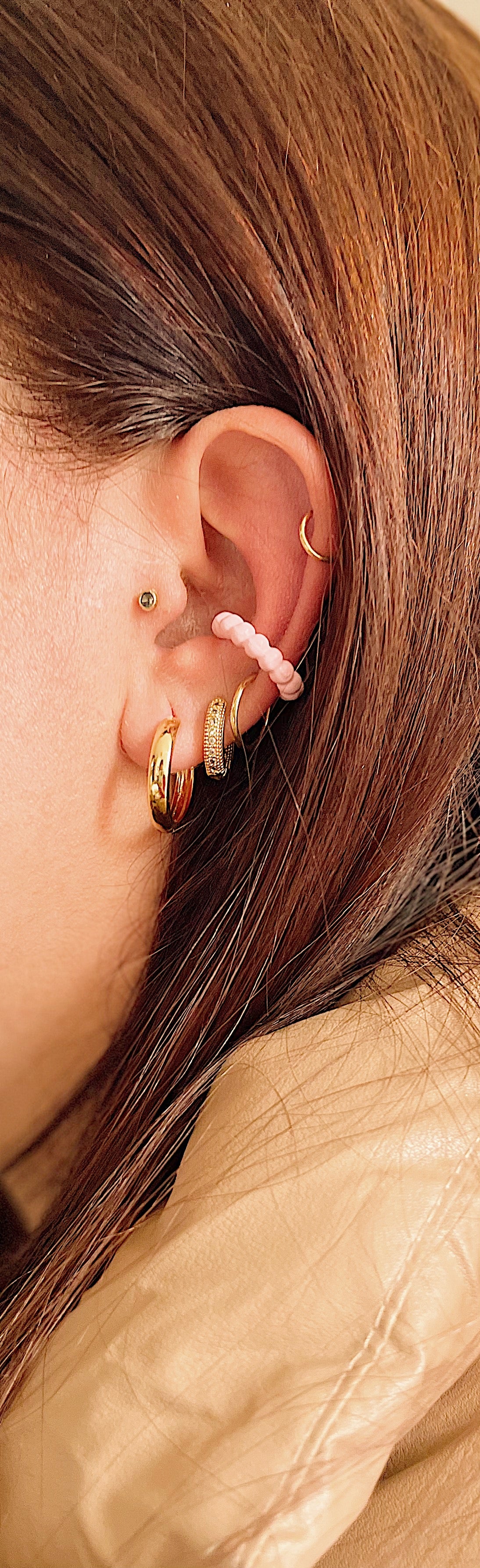 Earcuff de MiniBalls - Rosa - Acero