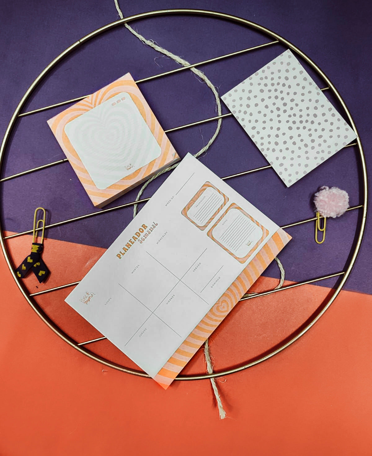 Combo Mini Weekly Planner + Taco de Hojas Hearts