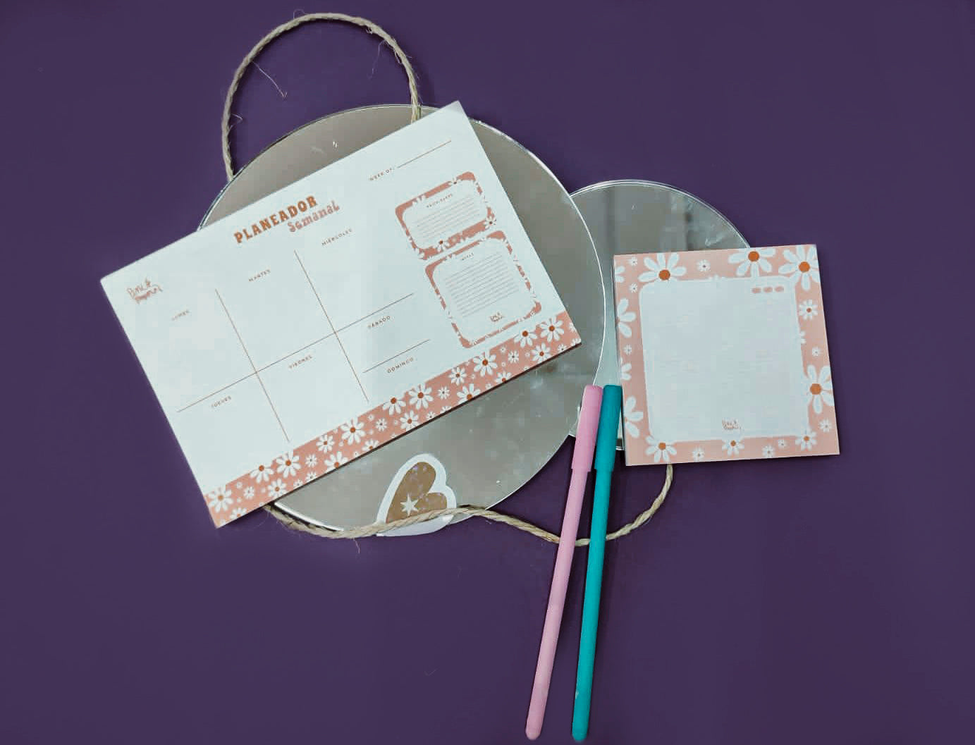 Combo Mini Weekly Planner + Taco de Hojas Flowers