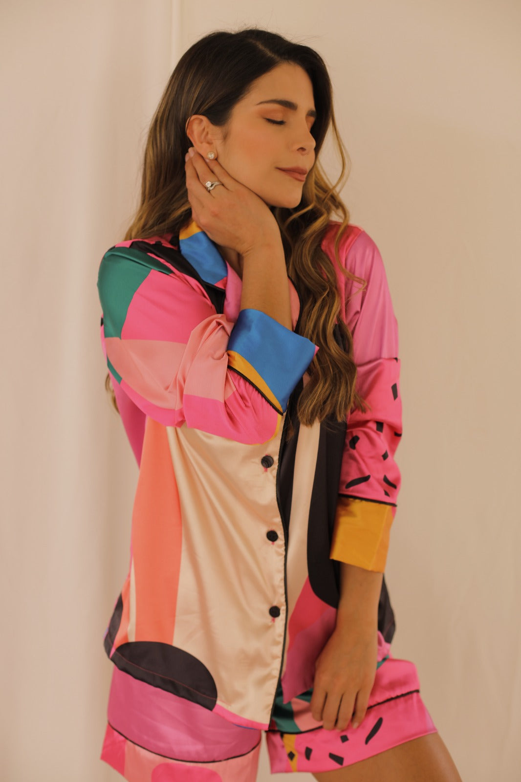 Pijama Fucsia - Camiseta Manga Larga - Short
