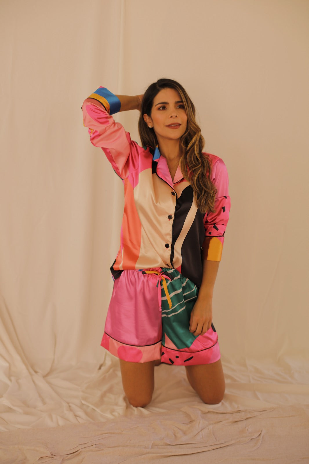 Pijama Fucsia - Camiseta Manga Larga - Short
