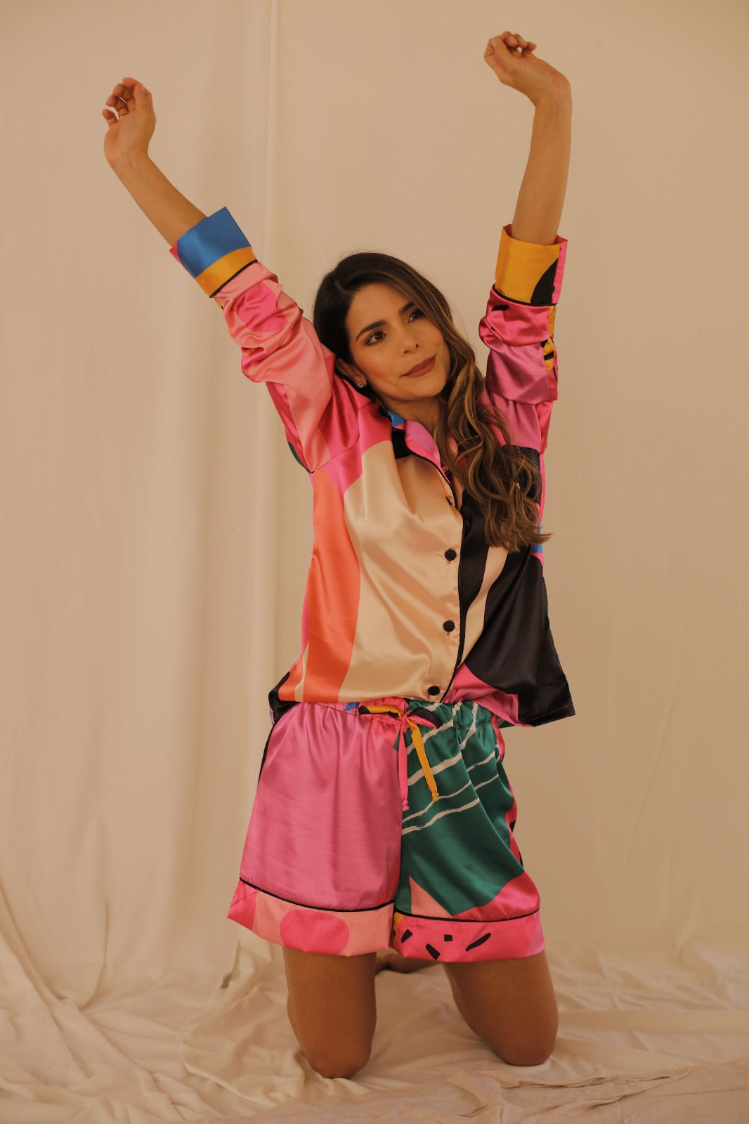 Pijama Fucsia - Camiseta Manga Larga - Short